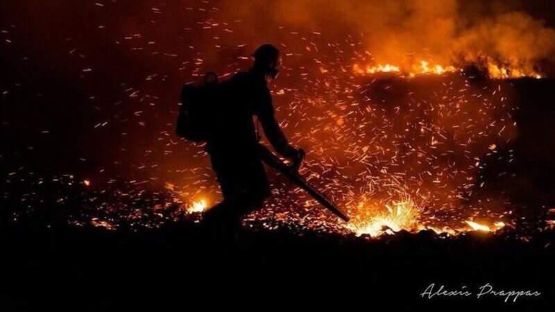 Foto de Alexis Prappas, de Campo Grande, foi tirada durante incêndio no Pantanal ocorrido em 2020