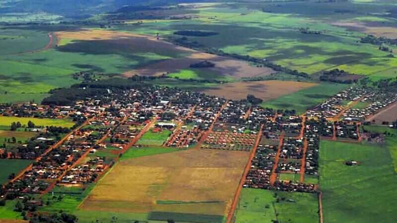 Vista aérea do município de Aral Moreira