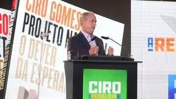 Ciro Gomes, durante discurso de lançamento de pré-candidatura. - (Foto: Divulgação PDT nacional)