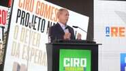Ciro Gomes, durante discurso de lançamento de pré-candidatura. - (Foto: Divulgação PDT nacional)