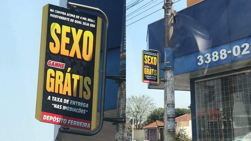 Trocadilho com sexo impressiona quem passa e vê