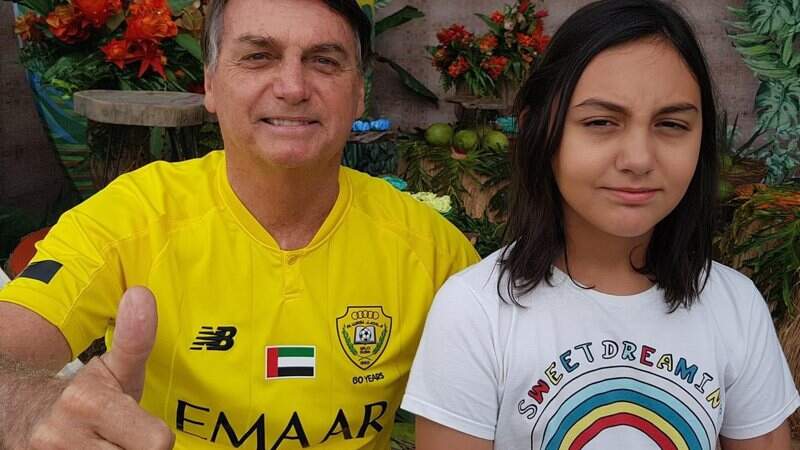 Presidente Jair Bolsonaro e sua filha Laura