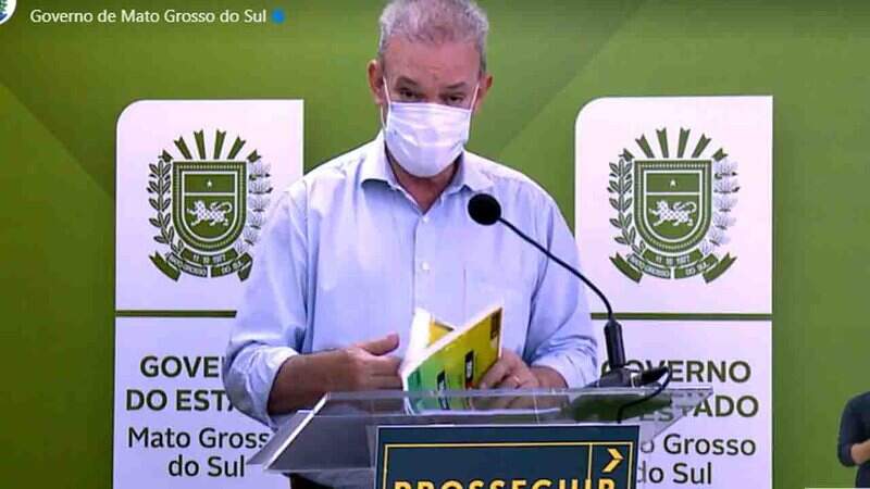 Geraldo Resende em live para apresentar dados do boletim da covid na manhã desta segunda-feira