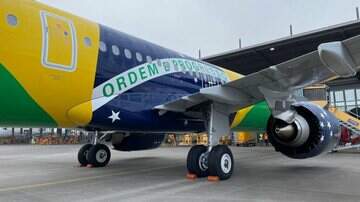 Airbus A321 com as cores do Brasil que em breve será usado nos voos nacionais. (Foto: divulgação Azul).