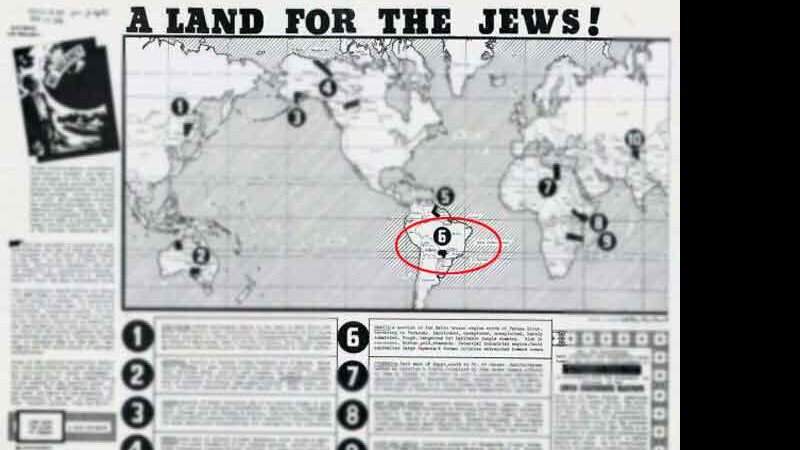 Panfleto de 1938 listava MS como opção para nação sionista (Reprodução)