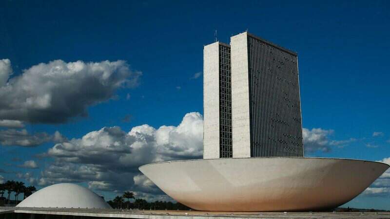 A cúpula menor, voltada para baixo, abriga o Plenário do Senado Federal. A cúpula maior, voltada para cima, abriga o Plenário da Câmara dos Deputados. (Foto: Marcello Casal Jr / Agência Brasil)