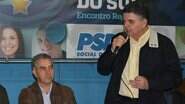 Ex-secretário de Fazenda Márcio Monteiro discursa ao lado do governador Reinaldo Azambuja (PSDB) - Marycleide Vasques/Divulgação