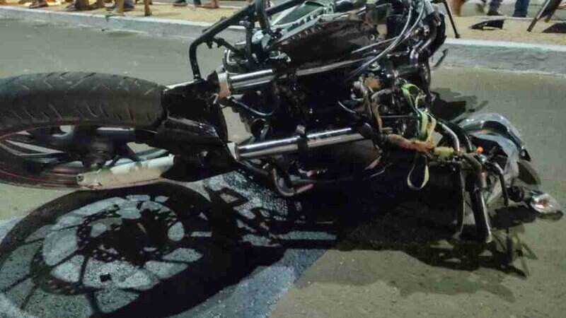 Motocicleta pilotada pelo acusado no momento do atropelamento