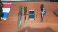 Armas encontradas pela Polícia Nacional com o traficante - Divulgação