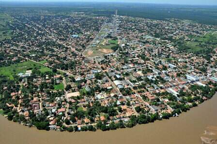 Imagem aérea do município de Coxim