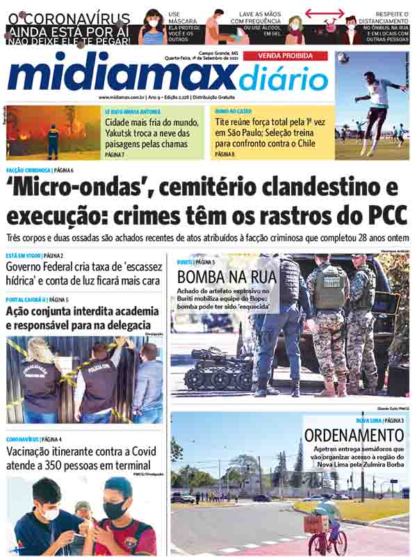 Capa da primeira edição do Midiamax Diário em setembro de 2021