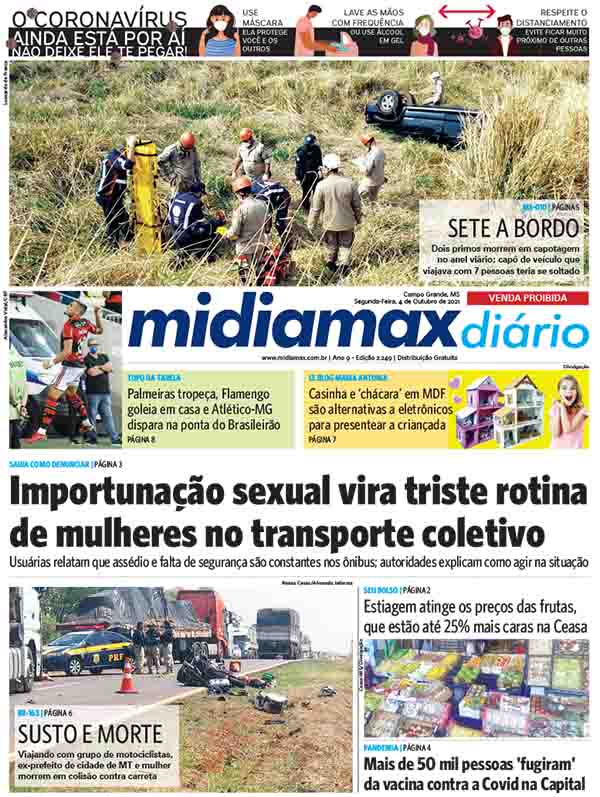 [Confira a capa do Midiamax Diário desta segunda-feira, 4 de outubro de 2021]