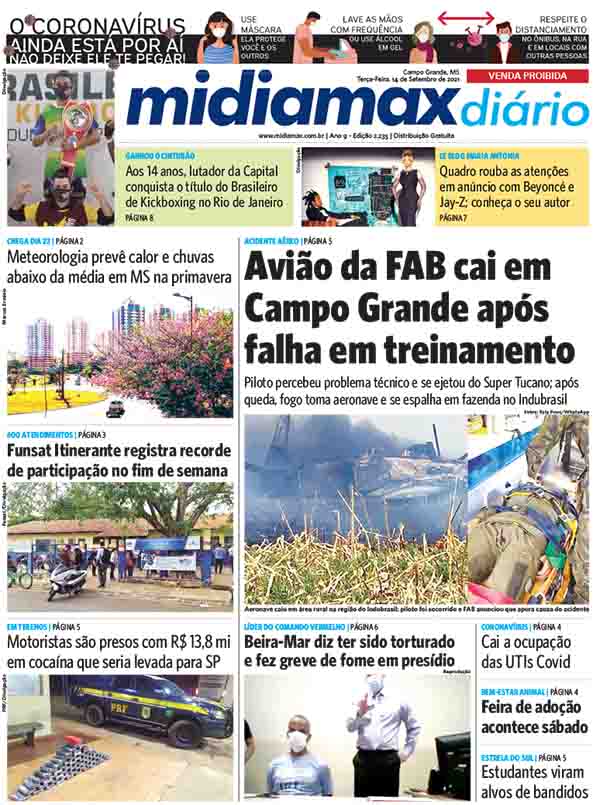 [Confira a capa do Midiamax Diário desta terça-feira, 14 de setembro de 2021]
