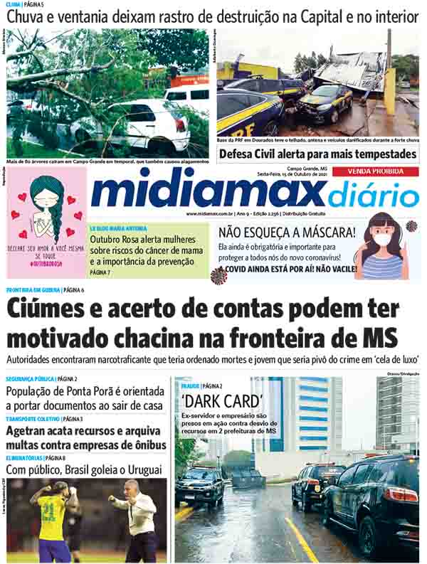 [Confira a capa do Midiamax Diário deste 15 de outubro de 2021]