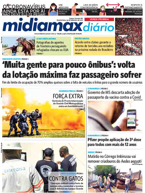 [Confira a capa do Midiamax Diário deste 29 de setembro de 2021]