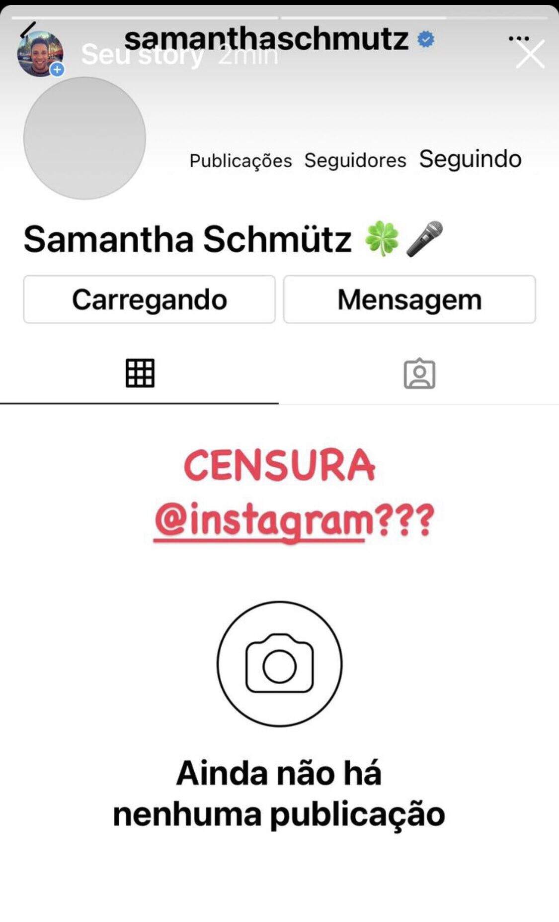 censura - Samantha Schmütz tem conta desativada após polêmicas: "Querem me enterrar"