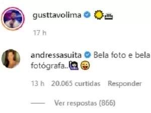 comentario - Gusttavo Lima recebe elogio de ex-mulher em foto de sunga