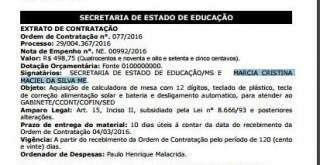 Sem detalhes, Governo publica compra de 1 calculadora de mesa por quase R$ 500
