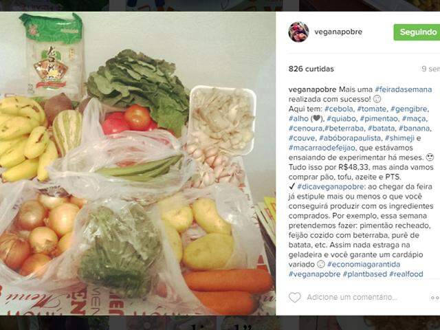 Feira da semana deve ter apenas R$ 80 em gastos / Foto: Vegana Pobre/Divulgação