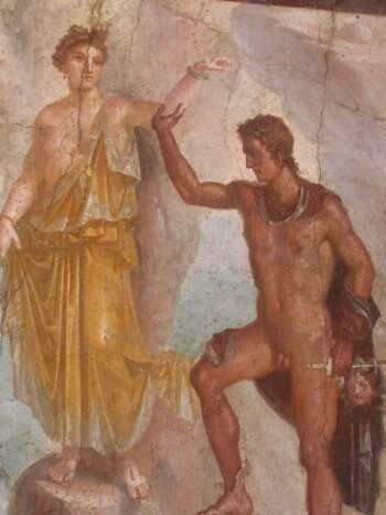 Perseu e Andrômeda, dos afrescos de Pompéia (Alba Abreu de Lima/Arquivo pessoal)