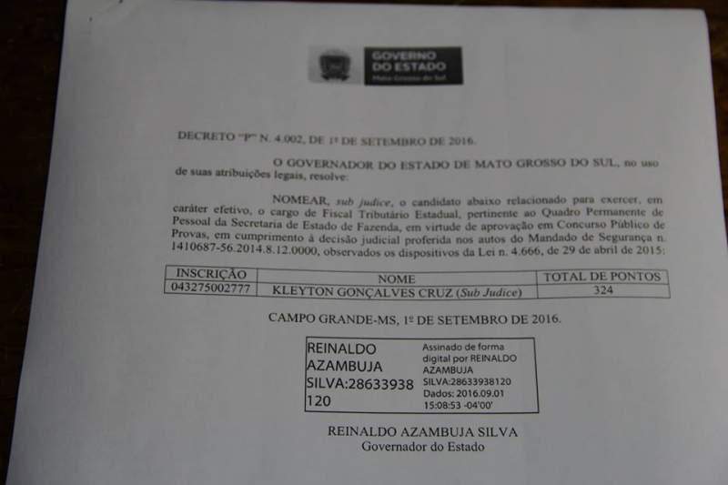 Confira os nomes dos novos servidores do Fisco convocados por Reinaldo