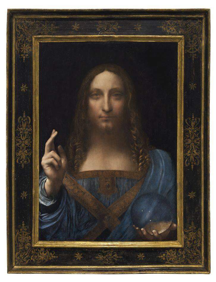 A obra mais cara da história ,o "Salvator Mundi" de Leonardo da Vinci, foi vendida por US $ 450,3 milhões na Christie's em Nova York.