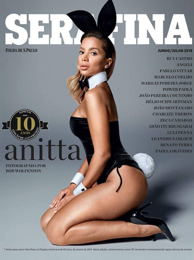 Serafina reproduz com Anitta capa da Playboy com Kate Moss