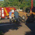 Motorista capota carro quando levava filho para a escola na Capital