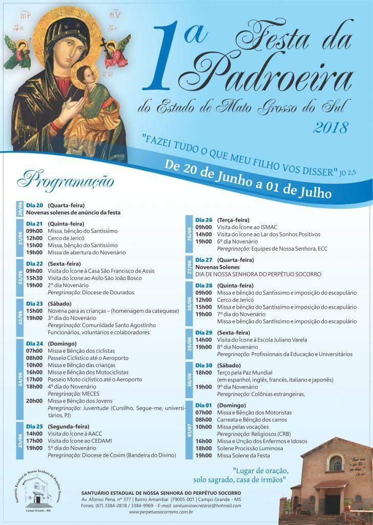 1ª Festa da Padroeira de MS começa nesta quarta-feira na Capital