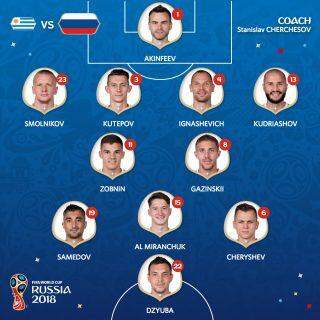 Uruguai e Rússia disputam liderança do Grupo A
