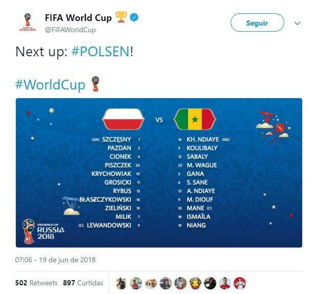 Polônia e Senegal jogam em Moscou