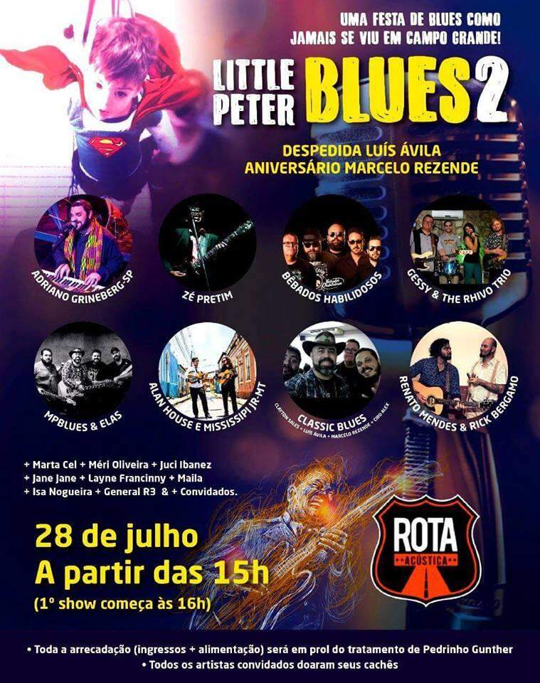 Evento de blues reúne músicos para ajudar criança com paralisia