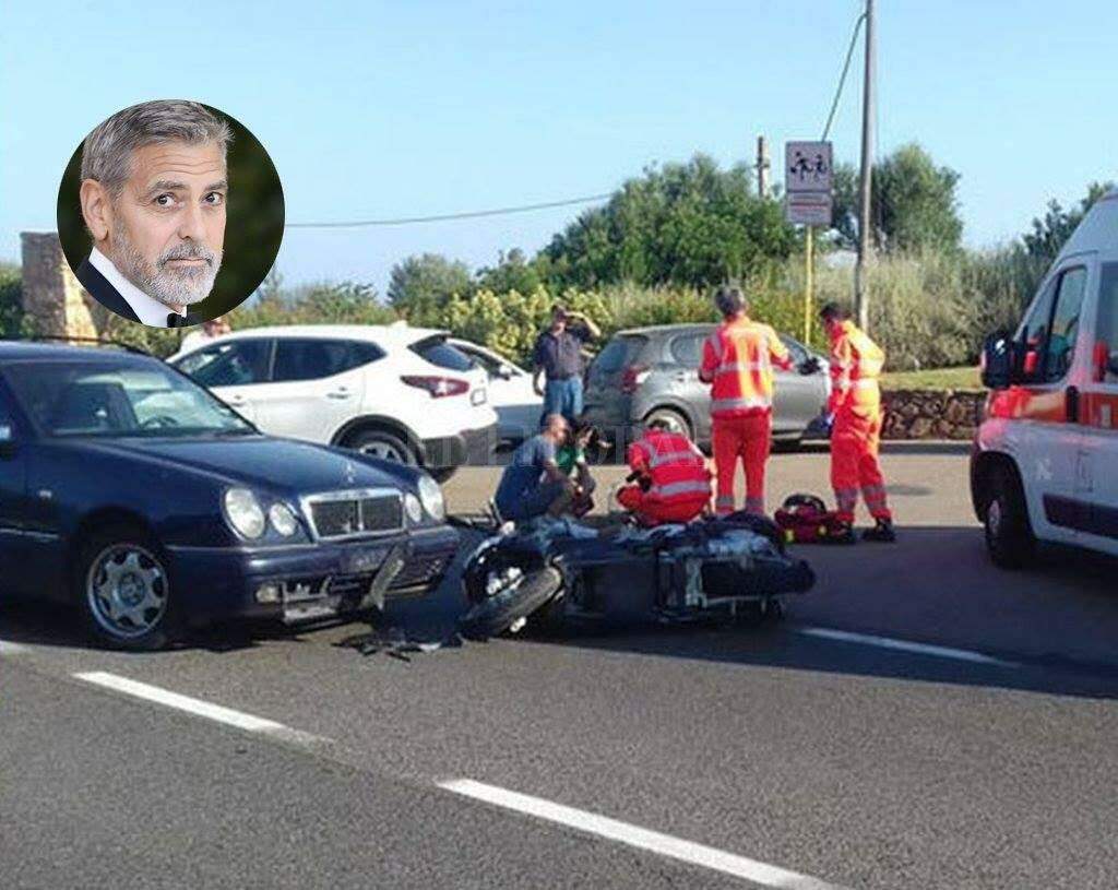 O ator George Clooney sofre acidente de moto na Itália