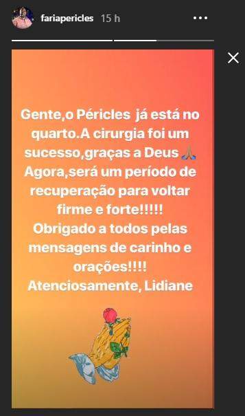 Péricles é internado em São Paulo e passa por cirurgia