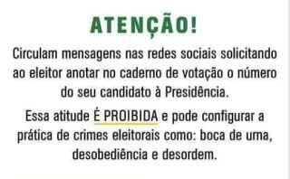 TSE alerta para eleitores não escreverem número de Bolsonaro ao lado de assinatura