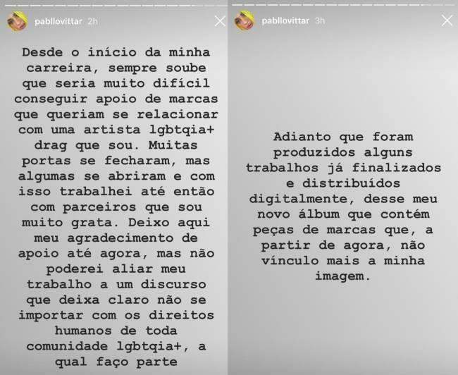 Pabllo Vittar rompe com marca de sapatos que apoia Jair Bolsonaro