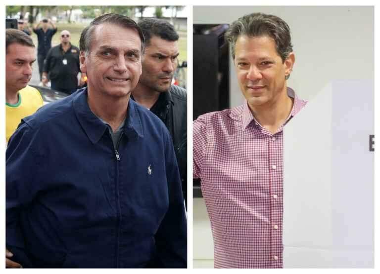 Nova pesquisa mostra Bolsonaro com 54% e Haddad com 46% no 2º turno