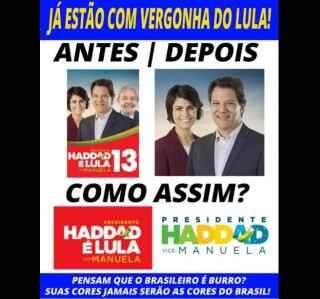 Haddad muda as cores e tira imagem de Lula da campanha para o segundo turno