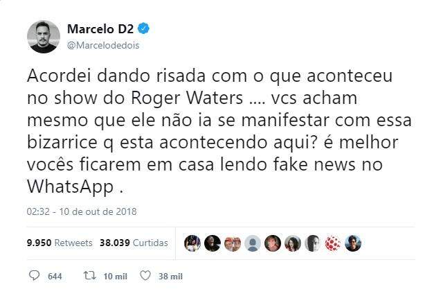 Roger Waters volta a criticar Bolsonaro durante novo show em SP