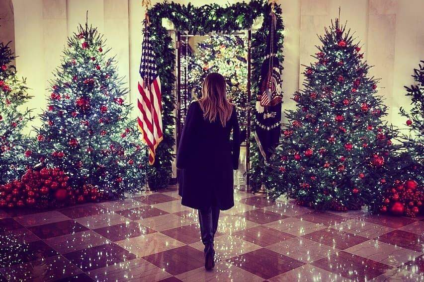 A decoração de Natal da Casa Branca.