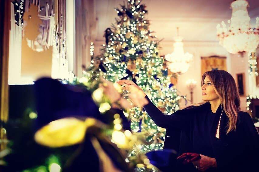 A decoração de Natal da Casa Branca.