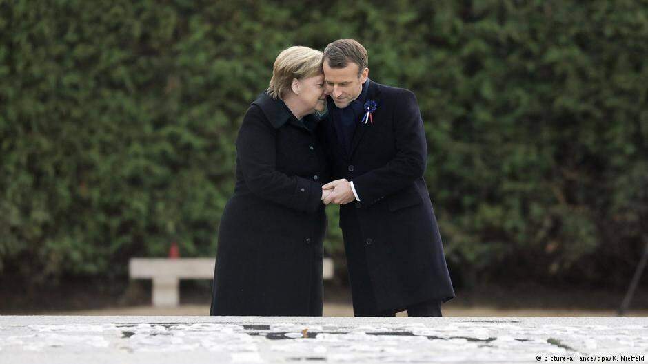 Merkel e Macron lembram fim da Primeira Guerra Mundial.