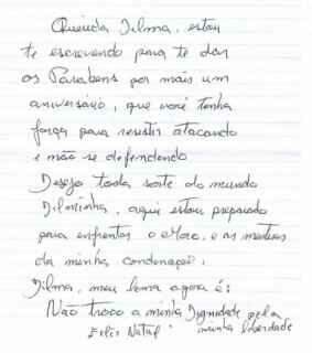 Em carta de aniversário a Dilma, Lula diz que não troca dignidade pela liberdade