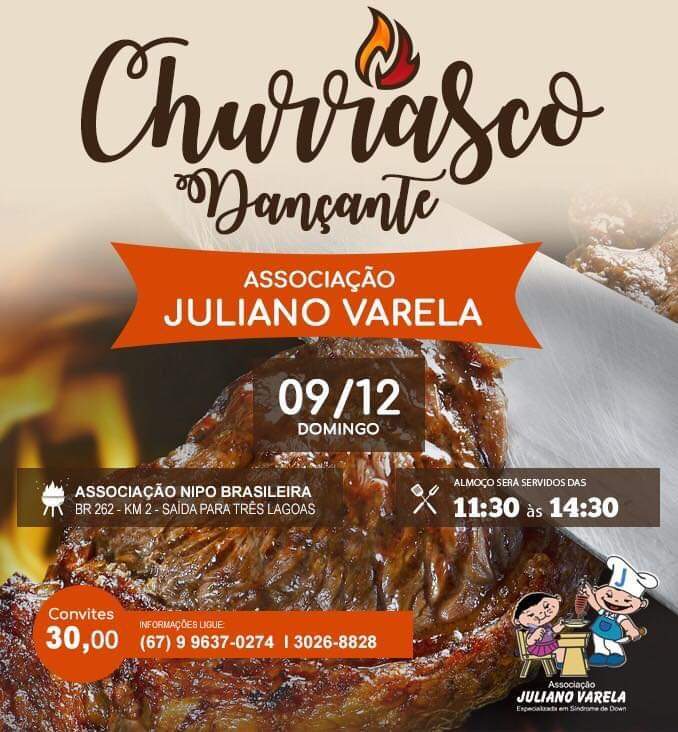 11ª edição do Churrasco Dançante Beneficente da Associação Juliano Varela acontece no próximo domingo