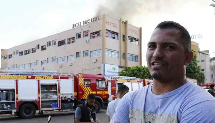 IMAGENS: incêndio destrói andar de Hotel Nacional em Campo Grande