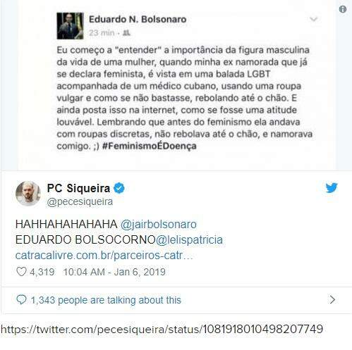 Para defender irmão, Carlos Bolsonaro xinga youtuber e envolvidos protagonizam baixaria