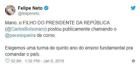 Para defender irmão, Carlos Bolsonaro xinga youtuber e envolvidos protagonizam baixaria