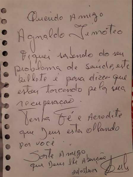 Internado em UTI, Agnaldo Timóteo recebe bilhete de Lula