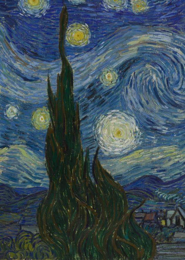 Boa noite, fiquem com a Noite Estrelada (1889) de Van Gogh .
