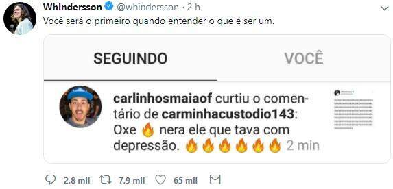 Carlinhos Maia desativa o Instagram depois de barraco com Whindersson Nunes